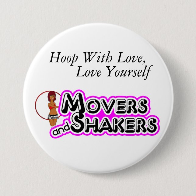 Hoop With Love, Love Yourself Pinback Button (Front)