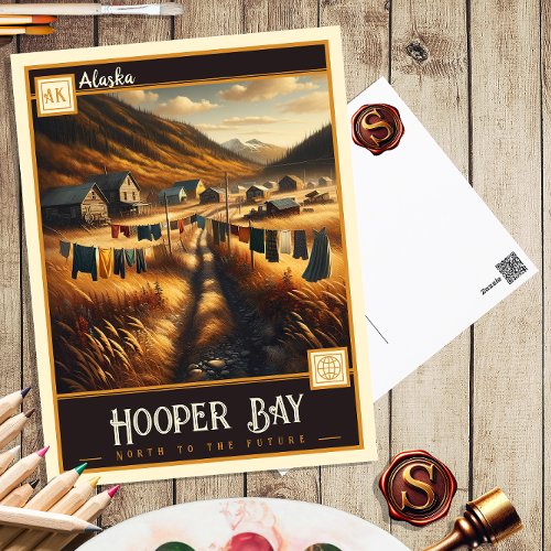 Hooper Bay Alaska  Vintage Postcard