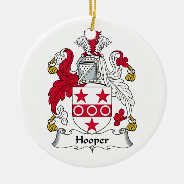 Hooper Family Crest Ceramic Ornament (Front)