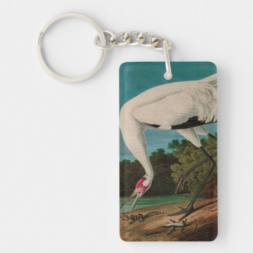 Hooping Crane Birds of America Audubon Print Keychain