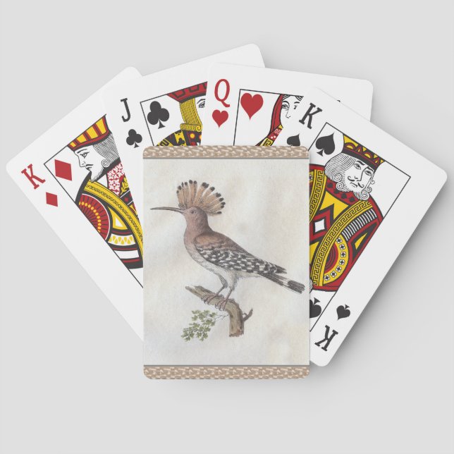 Hoopoe Antique Engraving Poker Cards (Back)