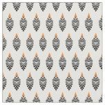 Hoopoe Bird Geometric Pattern on White Fabric