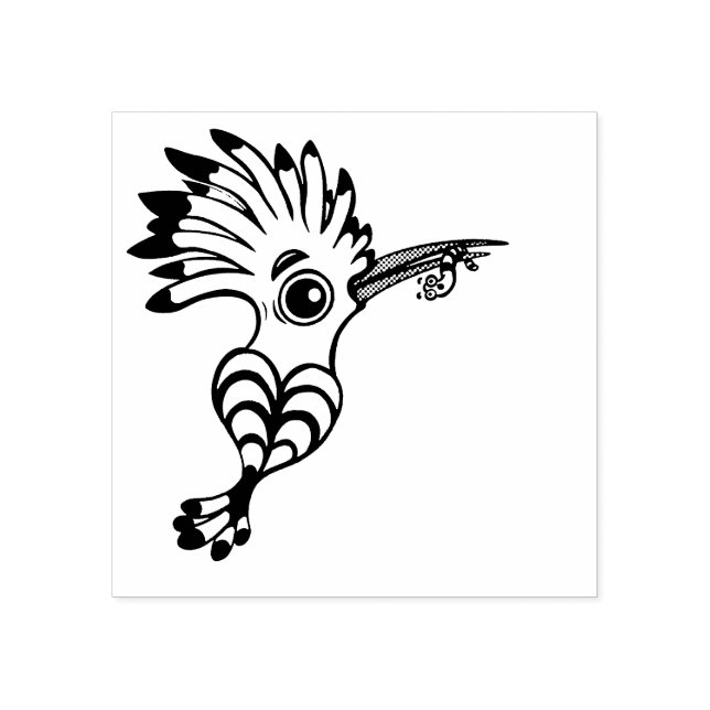 Hoopoe Bird  Rubber Stamp (Imprint)