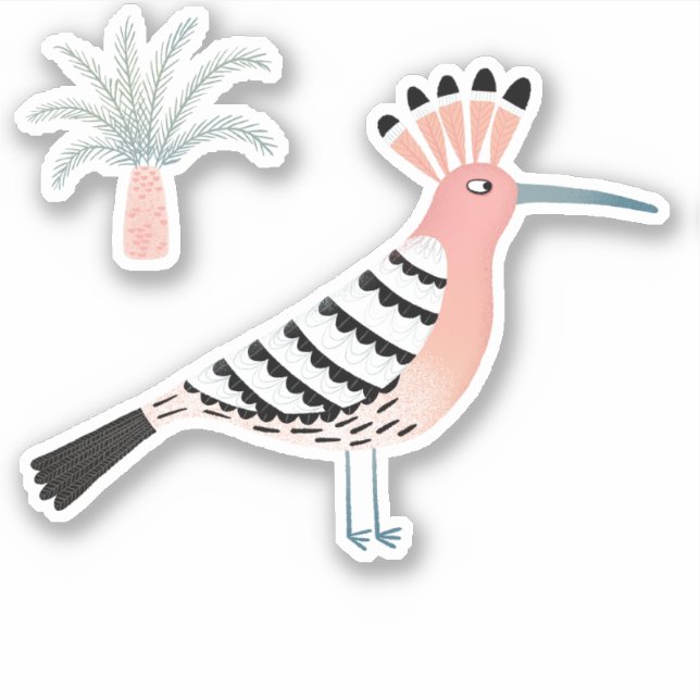 Hoopoe Bird Sticker (Front)