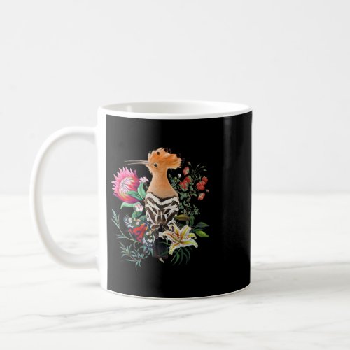 Hoopoe Bird With Flowers And Butterfly Coffee Mug