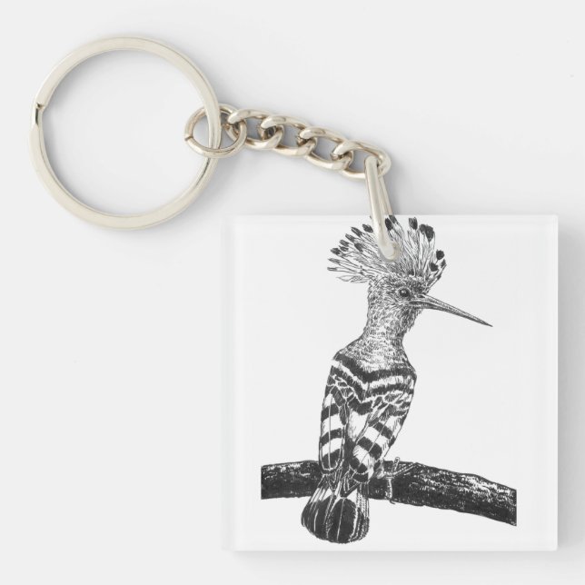 Hoopoe drawing keychain (Front)