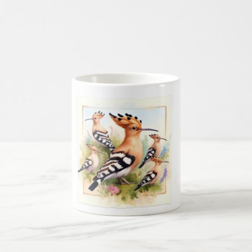 Hoopoe Gathering REF185 _ Watercolor Coffee Mug