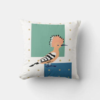 hoopoe throw pillow