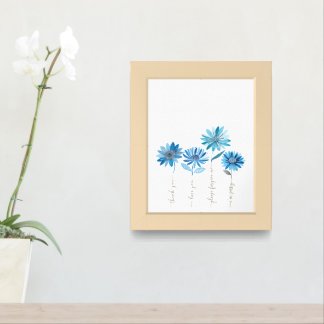 Ho'oponopono & Blue Flowers Framed Art