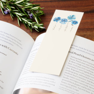 Ho'oponopono & Bohemian Blue Flowers Bookmarks