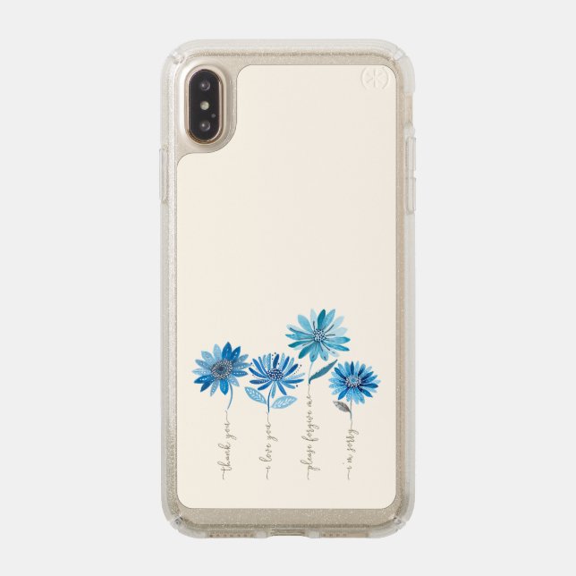 Ho'oponopono & Bohemian Blue Flowers  Speck iPhone XS Max Case (Front (Gold Phone))