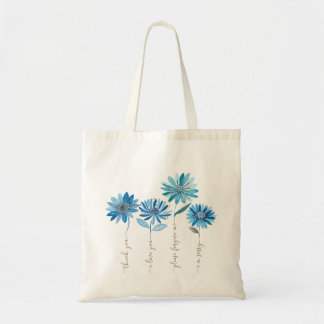 Ho'oponopono & Bohemian Blue Flowers Tote Bag