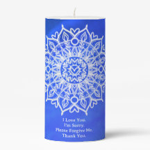 Ho'oponopono Forgiveness Blue Ombre White Mandala