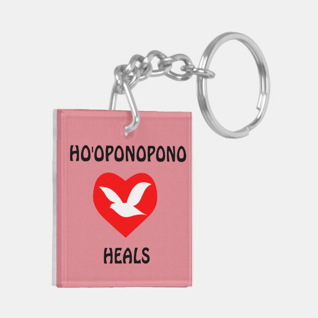 Ho'oponopono Healing Two Sided Square Key Ring (Back Left)