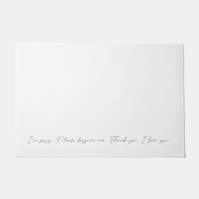 Hooponopono minimalist gratitude doormat (Front)