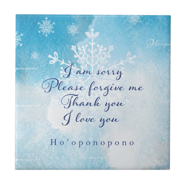 Ho'oponopono Prayer Art  Ceramic Tile (Front)