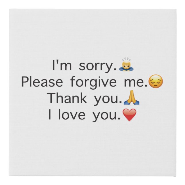 Ho'oponopono Prayer Faux Canvas Print (Front)