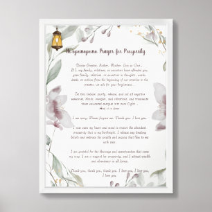 Ho'oponopono Prayer for Prosperity Framed Art