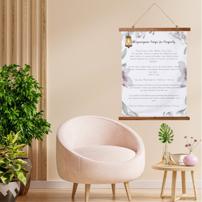 Ho'oponopono Prayer for Prosperity Hanging Tapestry (Creator Uploaded)