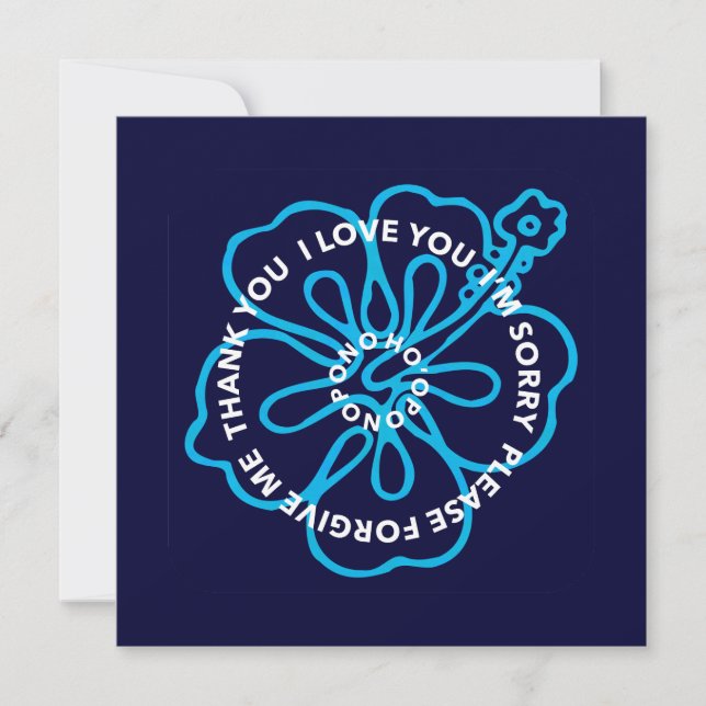 Ho'oponopono Prayer I LOVE YOU I'M SORRY FORGIVE  Card (Front)