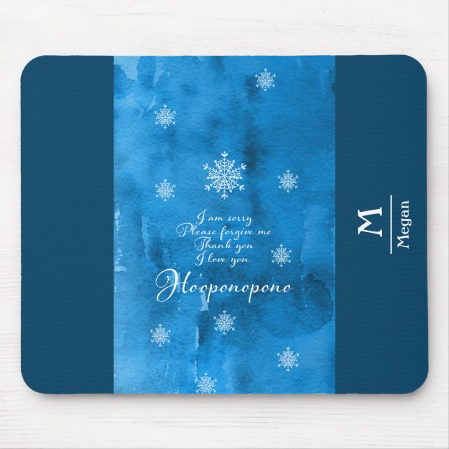Ho'oponopono prayer modern design monogram name mouse pad (Front)