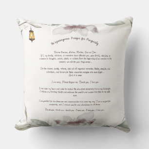 Ho'oponopono Prayer - Peace & Prosperity Throw Pillow