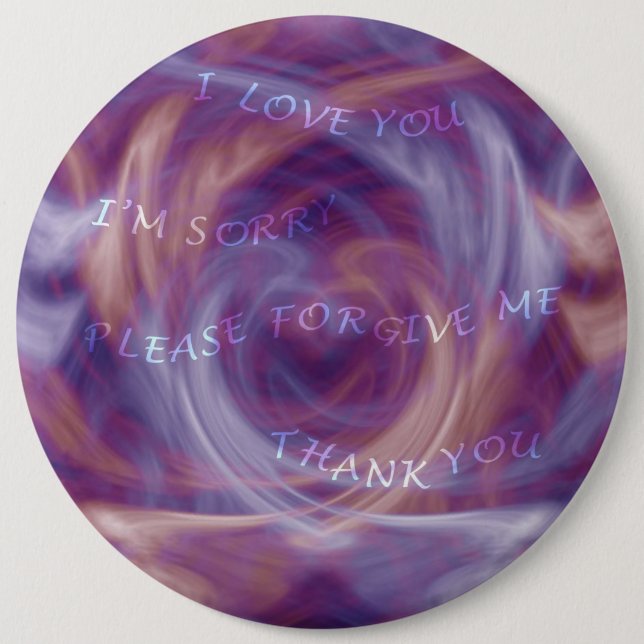 Ho'oponopono Purple Smoke Button (Front)