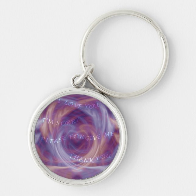 Ho'oponopono Purple Smoke Keychain (Front)