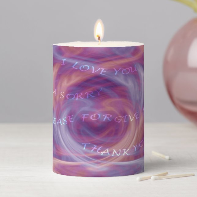 Ho'oponopono Purple Smoke  Pillar Candle (In Situ)