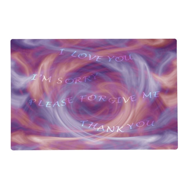 Ho'oponopono Purple Smoke Placemat (Front)