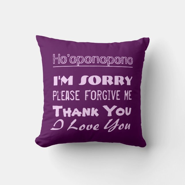 Ho'oponopono Throw Pillow (Front)