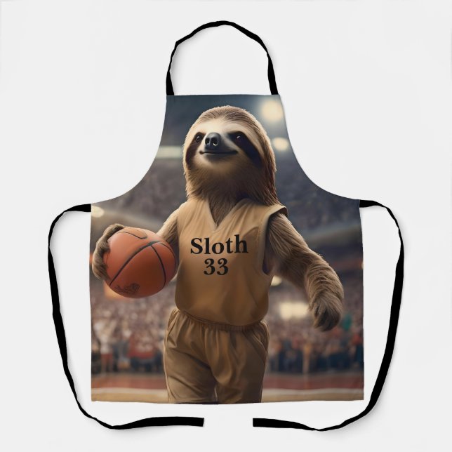 Hoops and Hangs: The Slam Dunking Sloth, Apron (Front)