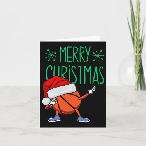 Hoops And Holidays Dabbing Basketball Santa Hat Ch Card