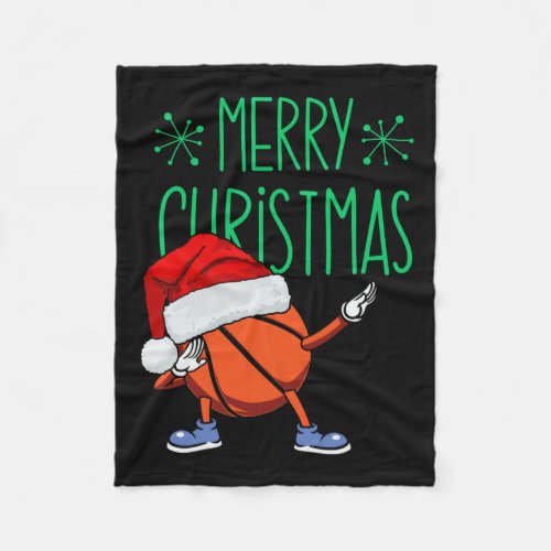 Hoops And Holidays Dabbing Basketball Santa Hat Ch Fleece Blanket