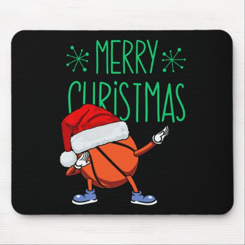 Hoops And Holidays Dabbing Basketball Santa Hat Ch Mouse Pad