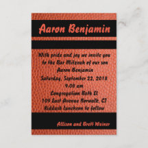 Hoops Bar Mitzvah Invitation Orange