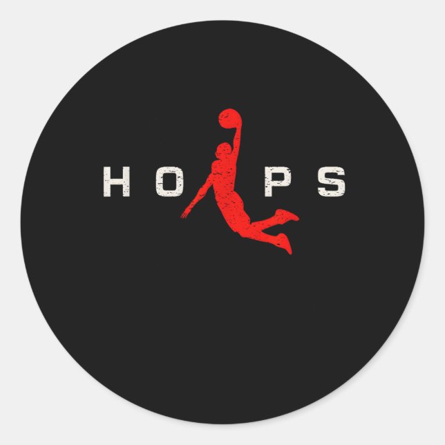 Hoops - Basball Classic Round Sticker (Front)