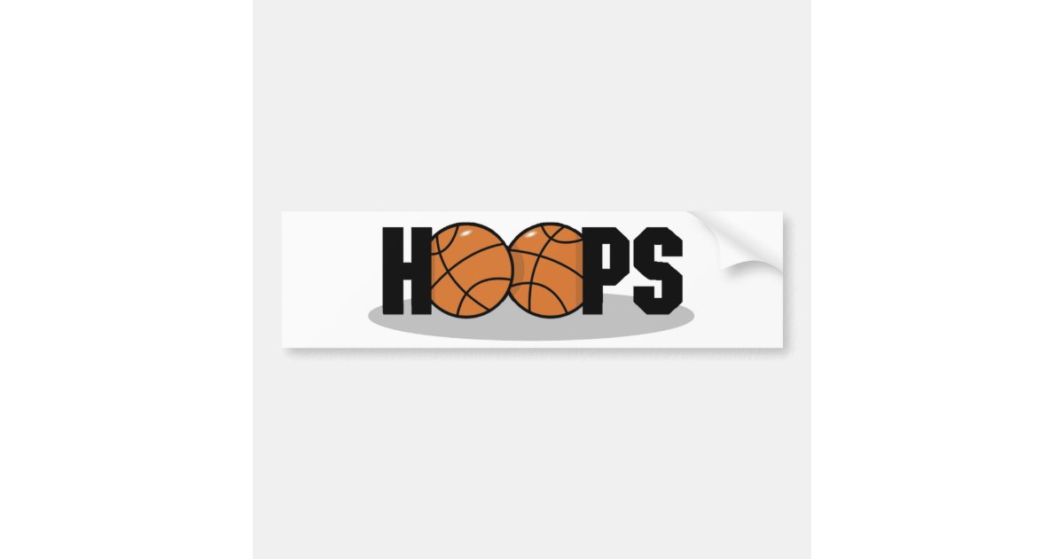 Hoops basketball bumper sticker Zazzle