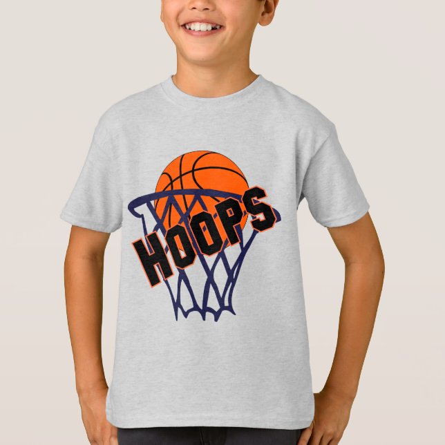 Hoops Basketball & Net Boys Tee (Front)