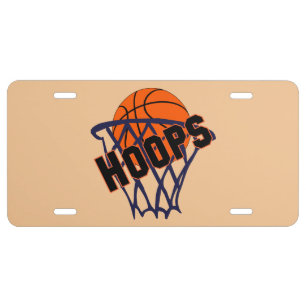 Hoops Basketball & Net Car License Plate