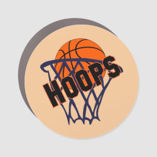Hoops Basketball & Net Car Magnet