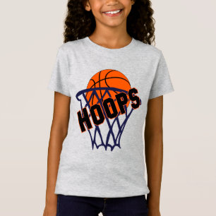 Hoops Basketball & Net Girls Tee