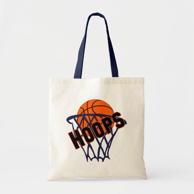 Hoops Basketball & Net Tote Bag (Front)
