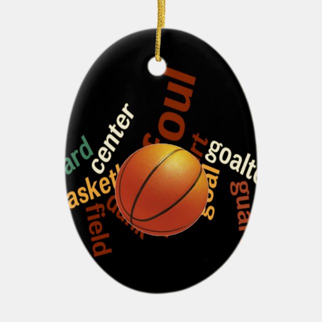 Hoops Basketball Sport Fanatics.jpg Ceramic Ornament (Front)
