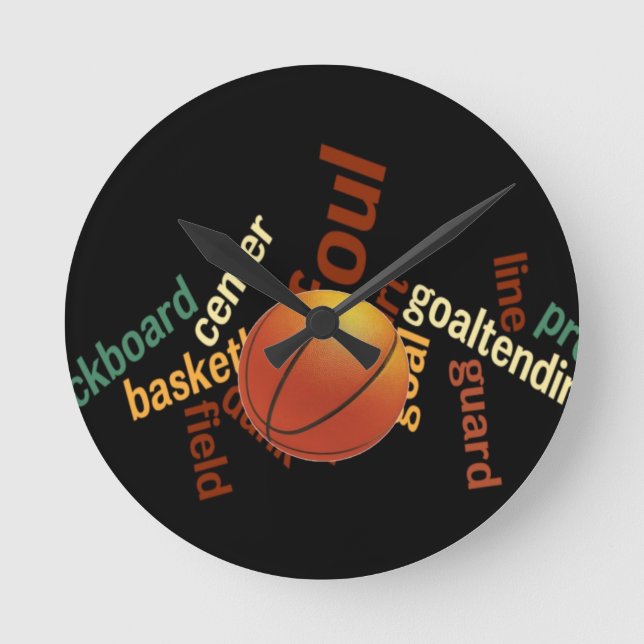 Hoops Basketball Sport Fanatics.jpg Round Clock (Front)