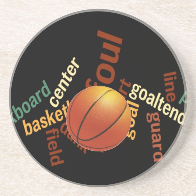 Hoops Basketball Sport Fanatics.jpg Sandstone Coaster (Front)