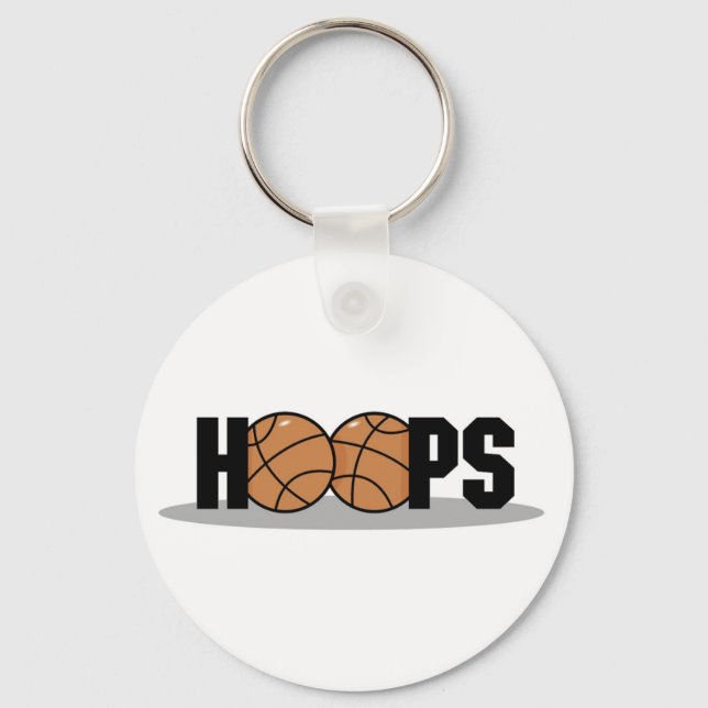 Hoops Basketball T-shirts and Gifts Keychain (Front)