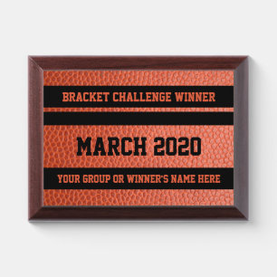 Hoops Bracket Challenge Winner Award Plaque