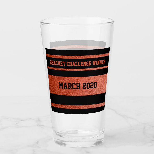 Hoops Bracket Challenge Winner Glass (Front)