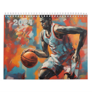 Hoops Dribble Basketball Sports Gift Artworks Calendar